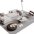 Modern Beige Sofa And White Coffee Table Set With Pillows Throw Blanket Books And Footstool