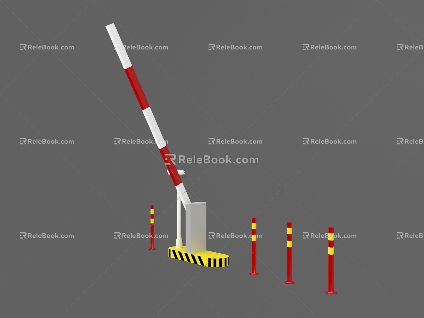 Parking lot entrance toll pole 3d model