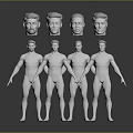 Human Sculptures Carving With Multiple White Heads And Full Body Figures