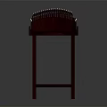 Traditional Chinese Guzheng Wooden Musical Instrument With Red Strings And Stand On Dark Background