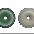Elegant Natural Jade Jewelry Circular Green and Pink Pendants with Central Hole