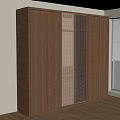 Modern Wooden Wardrobe With Woven Design Panels In Bright Interior Space