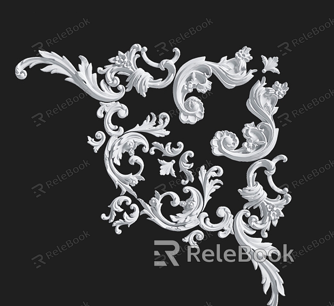 French Corner Flower Soft Decorative Flower European American TV Background Wall Border Wall Modeling Non-Plaster PU Line model