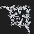 Intricate White Decorative Lines With Curved Leaves Vines And Ornate Patterns