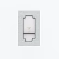 Gray Background Wall With Decorative Lattice Frame And Wall Mounted Small Plant Shelf