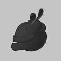 Chubby Cartoon Rabbit Game Movie Character With Large Ears White Belly And Gloves