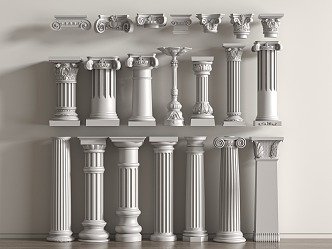 Gypsum Roman Column 3d model