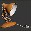 Orange Table Lamp With Base Shade Bulb And Power Cord 3d model