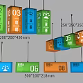 Road Facilities Colorful Hanging Signage With Various Sizes Numbers And Icons
