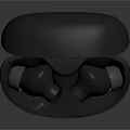 Black Wireless Earbuds With Open Charging Case And Modern Design