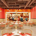 Red Hot Pot Restaurant with Spicy Skewers and Neon Sign Storefront
