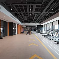 Modern Gym Interior With Open Space Treadmills Large Windows And Fitness Equipment