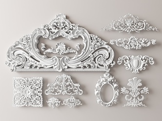 European-style carved 3d model