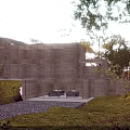 Modern Detached Villa With Concrete Structure Large Windows And Green Surroundings