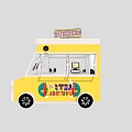 Yellow Food Truck Serving Street Food With Durros Sign Modern Design For Mobile Catering