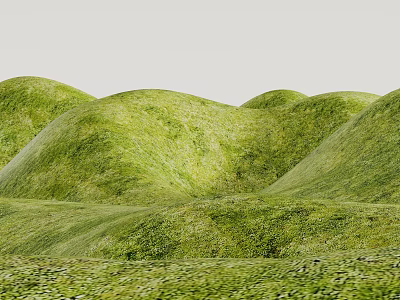 Lush Green Garden Landscape With Rolling Hills And Dense Grass Coverage 3d model