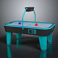 Modern Blue Air Hockey Table With Electronic Scoreboard And Sturdy Legs