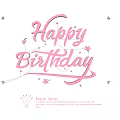 Decorative Pink Happy Birthday Neon Light Set With Stars And Moon