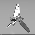 White Aircraft Model With Angular Wings And Detailed Panels Fuselage Structure 3d model