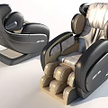 Black And Beige Modern Leather Massage Chair With Foot Massage And Ergonomic Design