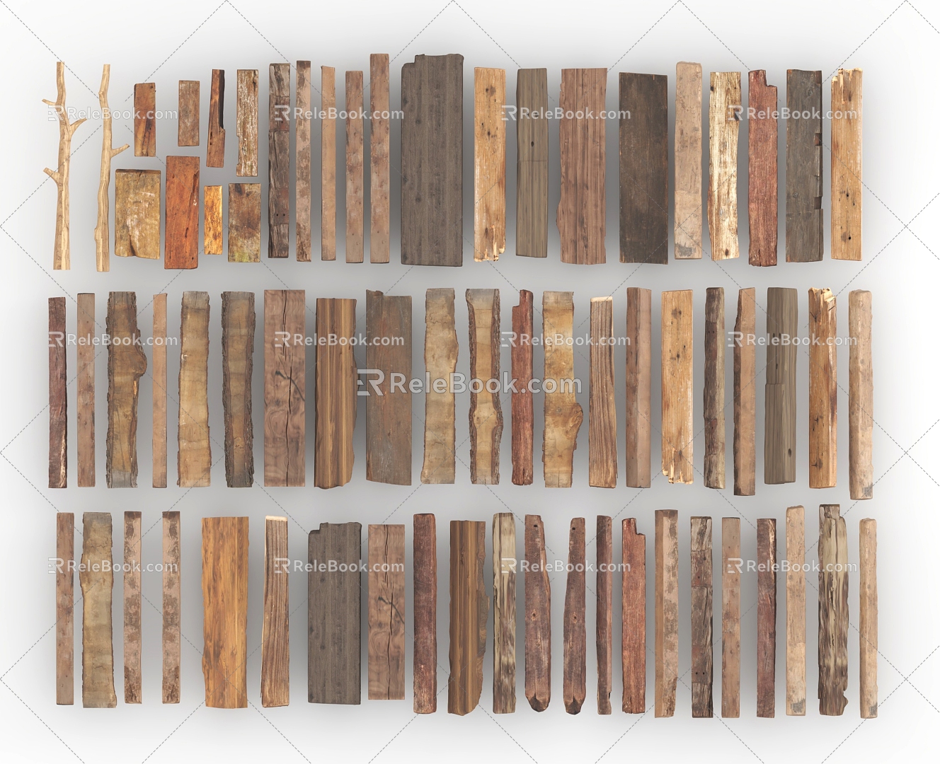 New Chinese old wood board 3d model