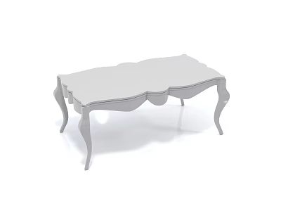 Elegant White Coffee Table Featuring Curved Design And Curved Legs For Living Room 3d model