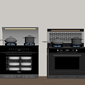 Integrated stove kitchenware 3d model