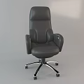 Black Leather Office Chair With High Back Ergonomic Design And Wheeled Metal Base
