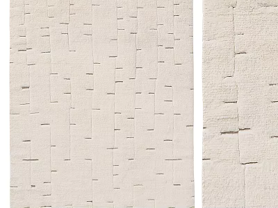 Soft Ivory Square Rug With Woven Textured Patterns For Home Decor Accents 3d model