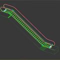 Modern Escalator With Stainless Steel Handrails And Moving Steps Design