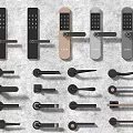 Modern Smart And Mechanical Door Handles In Black Gray And Gold Designs