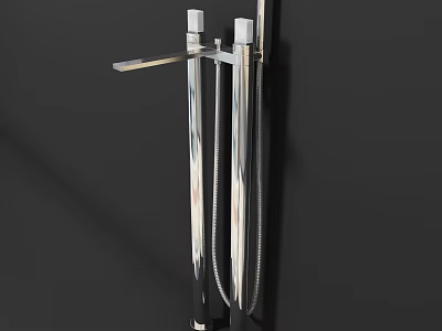 Modern Chrome Faucet with Dual Handles and Sleek Design for Bathroom Vanity Sink 3d model