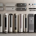 Various Types of Air Conditioner Fans Including Wall Mounted Standing and Cabinet Designs