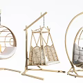 Various Stylish Hanging Chairs With Rattan Frame And Comfortable Cushions