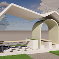 Modern Post Rest Post 3d model