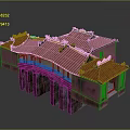 Unique Architectural Structure With Red Roof And Pink Wooden Design Elements