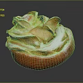 Rose Shaped Apple Pastry Topped With Powdered Sugar On Dark Background