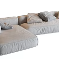 Modern shape carpet fabric multi-person sofa 3d model
