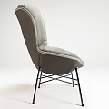 Gray Plush Accent Chair With Soft Cushion And Black Metal Legs Modern Design