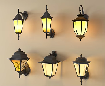 European style wall lamp courtyard wall lamp outdoor wall lamp landscape lamp 3d model