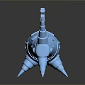 Blue Mechanical Shark Aquatic Animal With Metallic Shiny Surface And Reflective Body On Dark Background