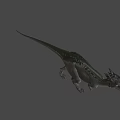Game Movie Character Gray Scaled Dinosaur With Horned Head And Predatory Stance