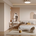 Cream wind bedroom 3d model