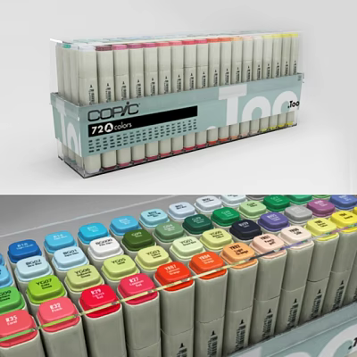 Copic 72 Color Marker Pens Set With Colored Caps And Organized Storage Case 3d model Copic 72 Color Marker Pens Set With Colored Caps And Organized Storage Case 3d model