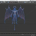 Demonic Fantasy Game Movie Character With Horns Wings And Scepter