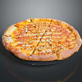 Delicious Sliced Pizza with Tomato Sauce and Melted Cheese on Black Background