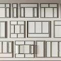 Various Modern Window Designs With Aluminum Frames And Glass Panels 3d model