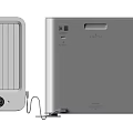 Two Modern Gray Household Appliances with Mesh Front Panel and Control Buttons for Home Use 3d model
