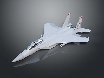 White Military Jet Fighter With Red Tail Fins Marked ED 188 In 3D Rendered Design 3d model