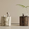 Elegant Luxury Bedside Tables With Unique Textures And Two Drawers For Modern Bedroom Interior